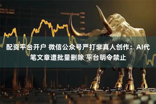 配资平台开户 微信公众号严打非真人创作：AI代笔文章遭批量删除 平台明令禁止